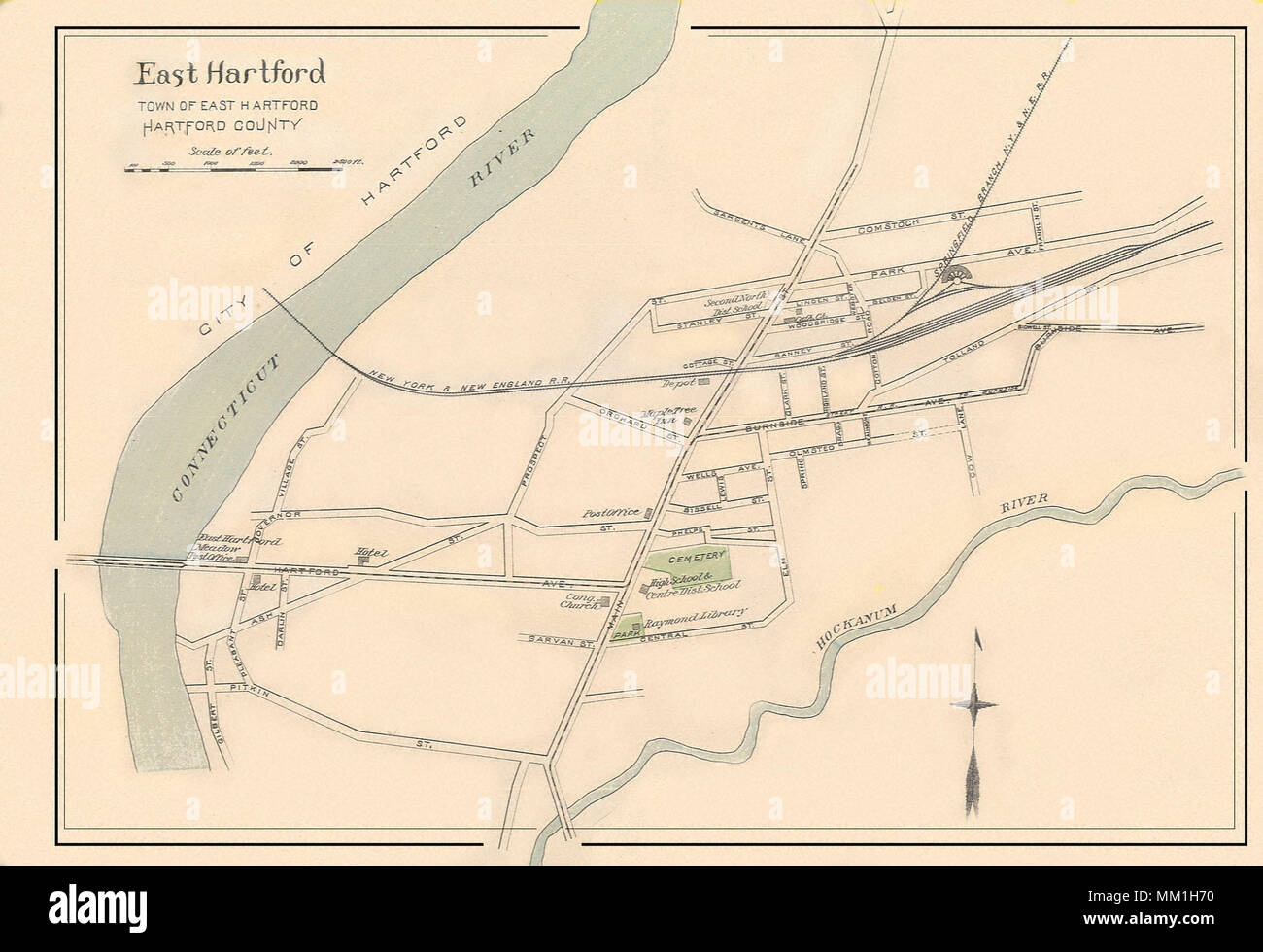 Map of East Hartford. East Hartford. 1893 Stock Photo Alamy