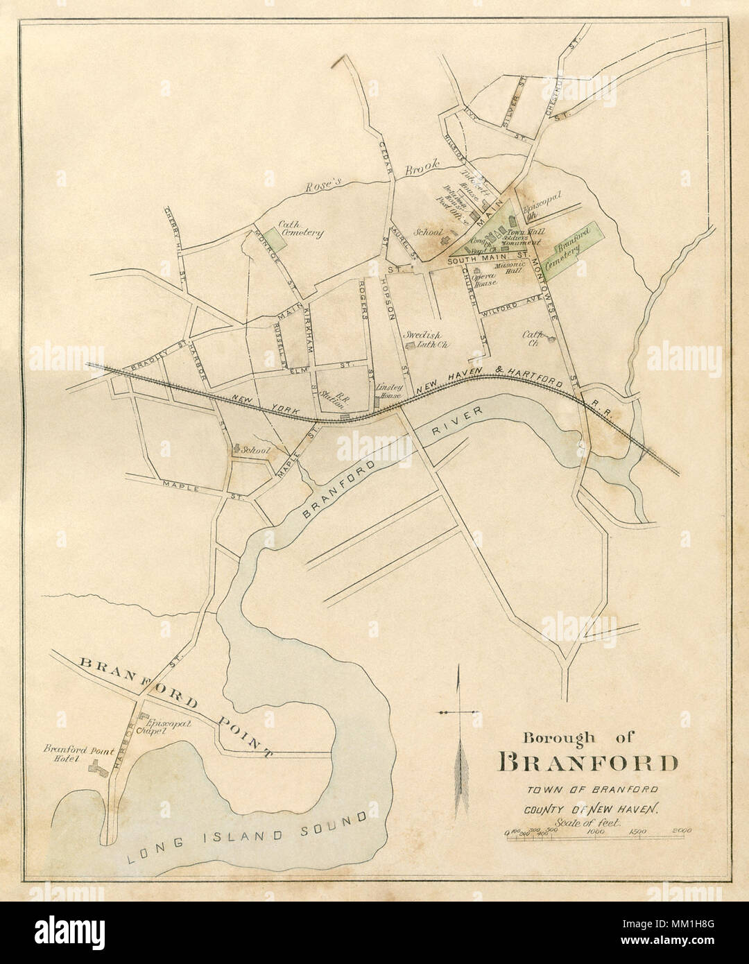 Map of Borough of Branford - 1893