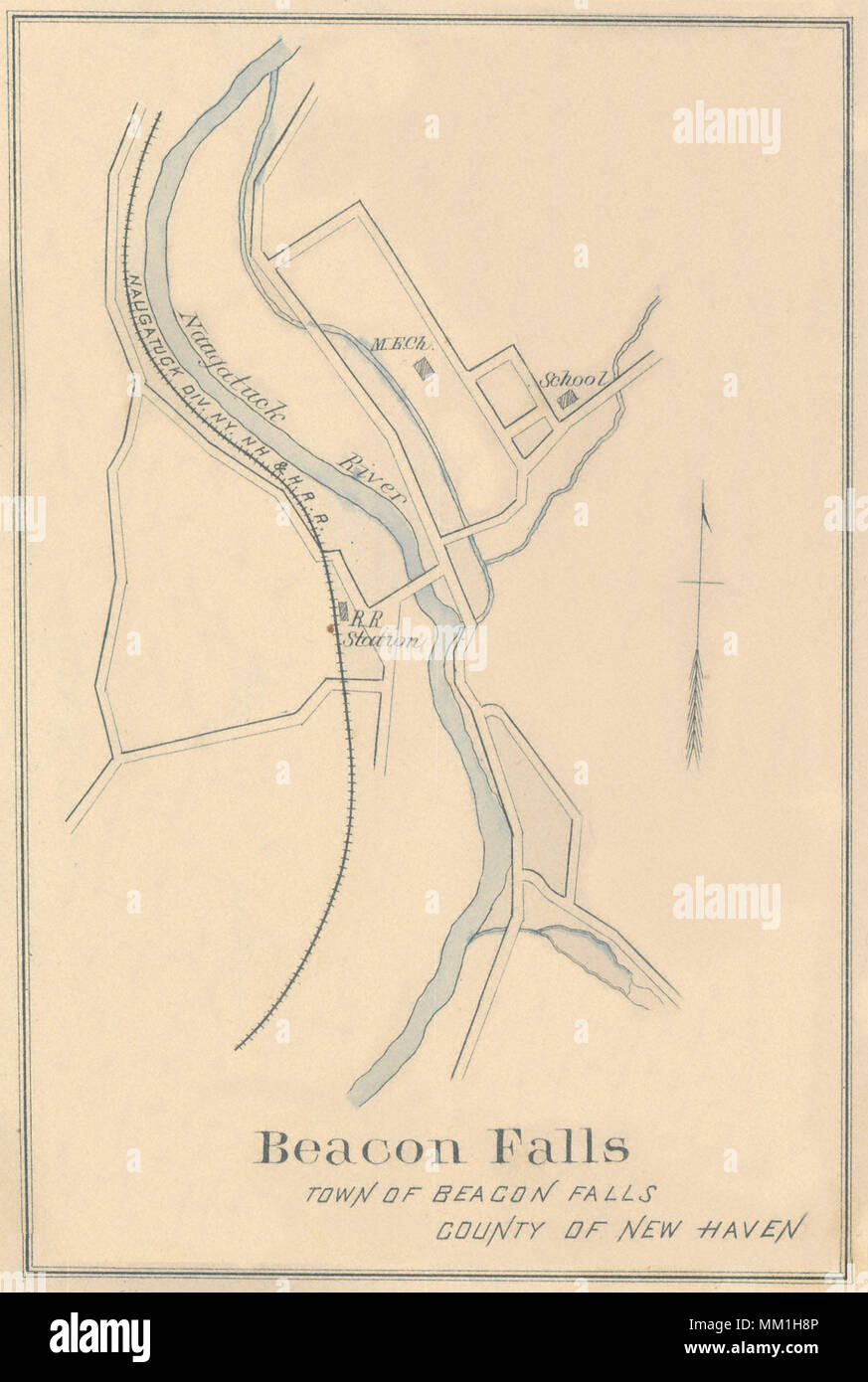 Map of Beacon Falls. Beacon Falls. 1893 Stock Photo Alamy