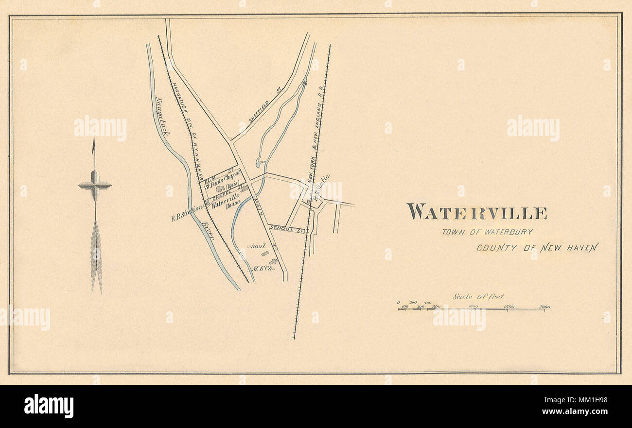 Map of Waterville. Waterville. 1893 Stock Photo Alamy
