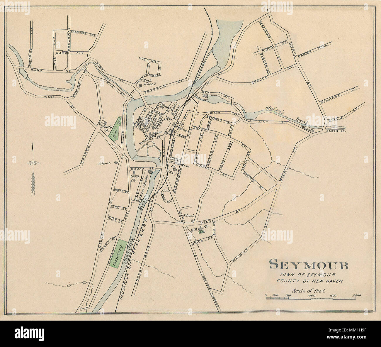 Map of Seymour. Seymour. 1893 Stock Photo Alamy