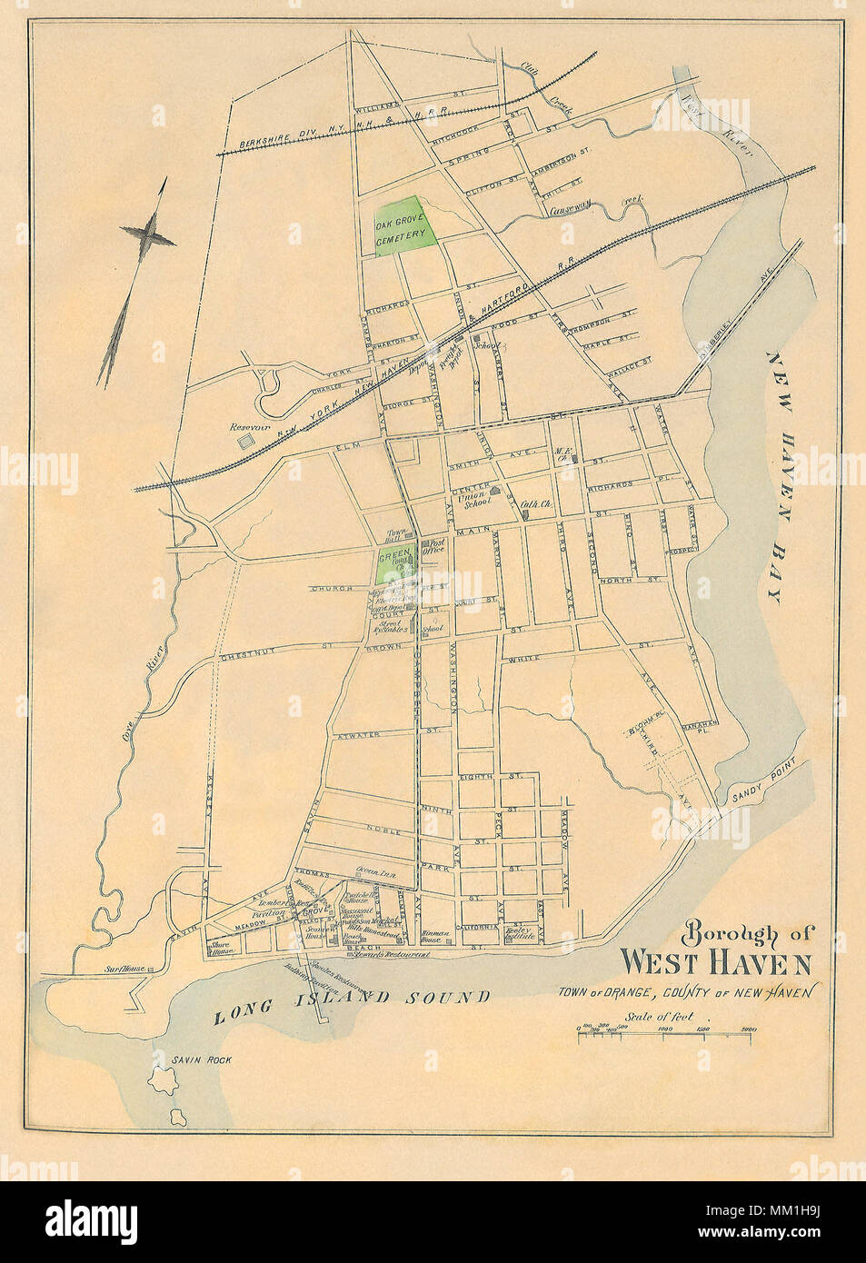 Map of Borough West Haven. West Haven. 1893 Stock Photo - Alamy
