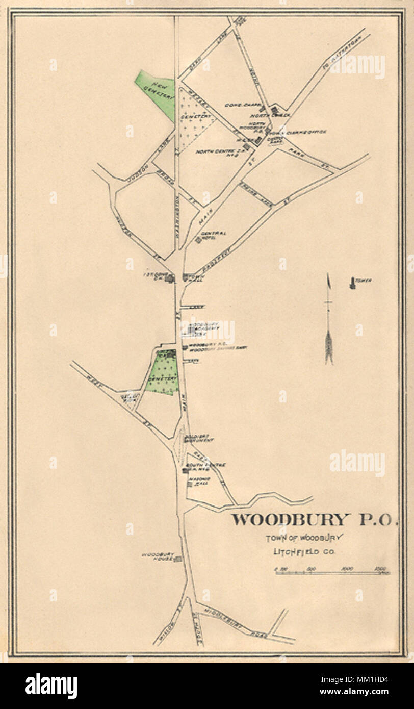 Map of Woodbury. Woodbury. 1893 Stock Photo - Alamy