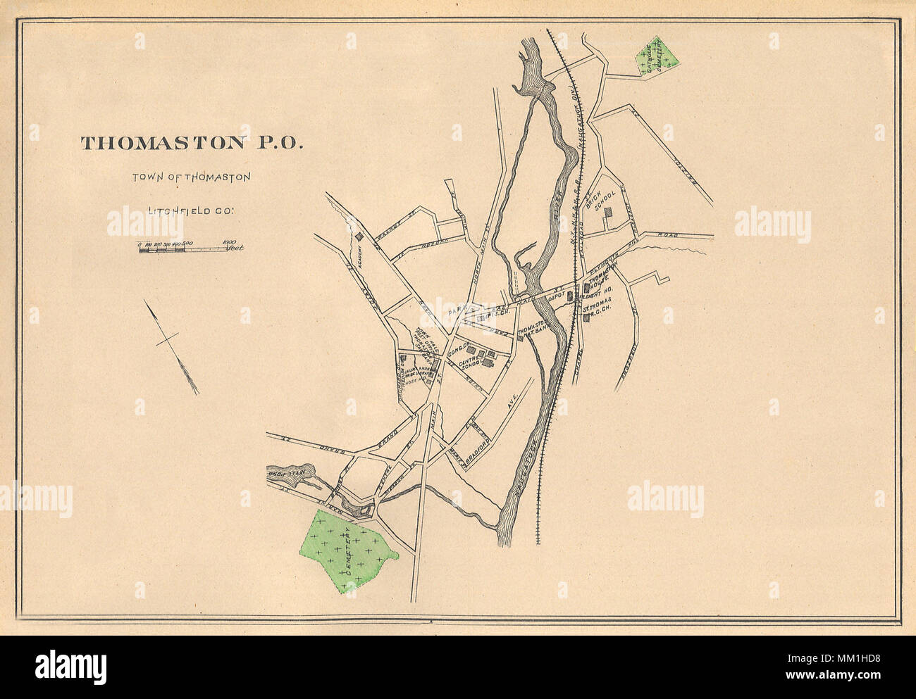 Map of Thomaston. Thomaston. 1893 Stock Photo Alamy