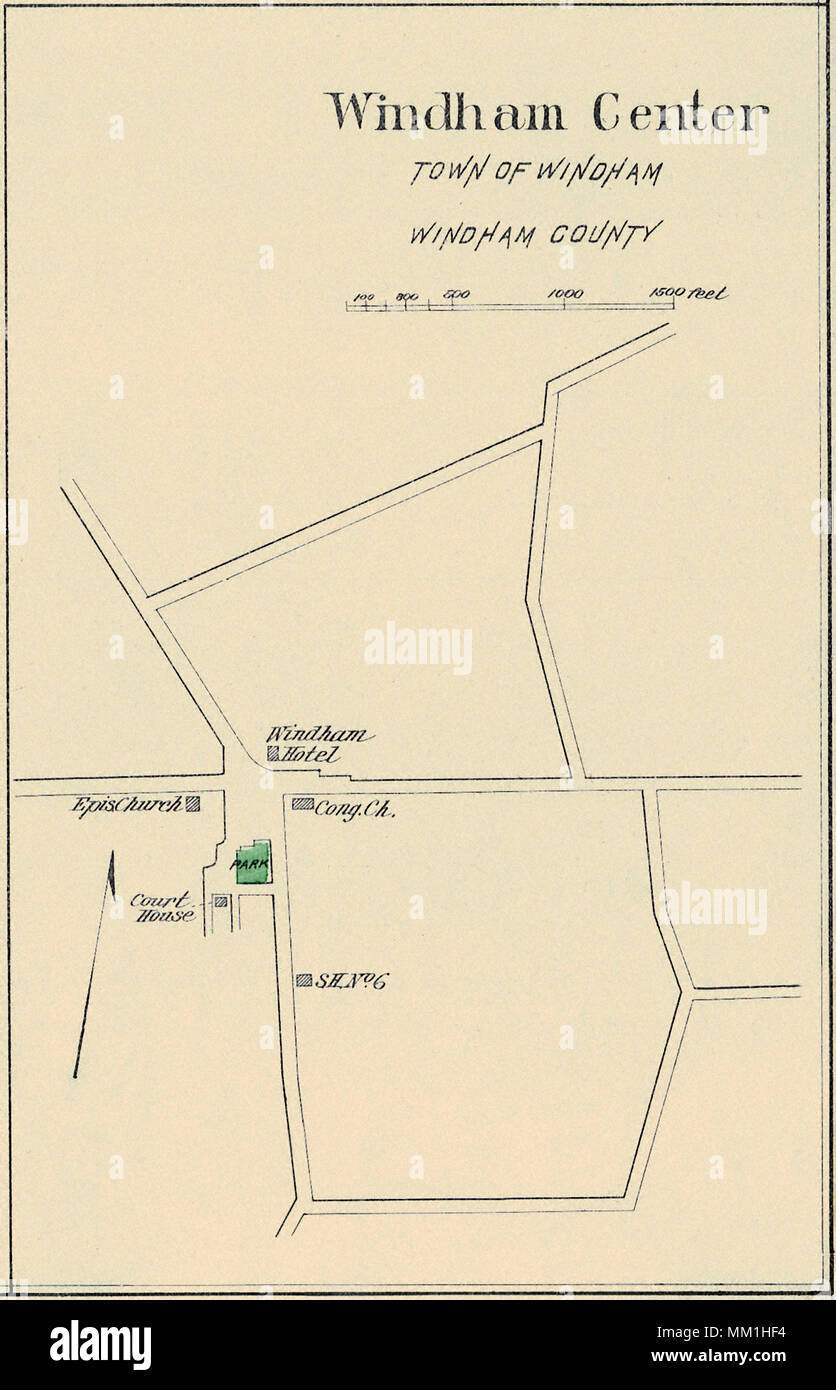 Map of Windham Center. Windham. 1893 Stock Photo Alamy