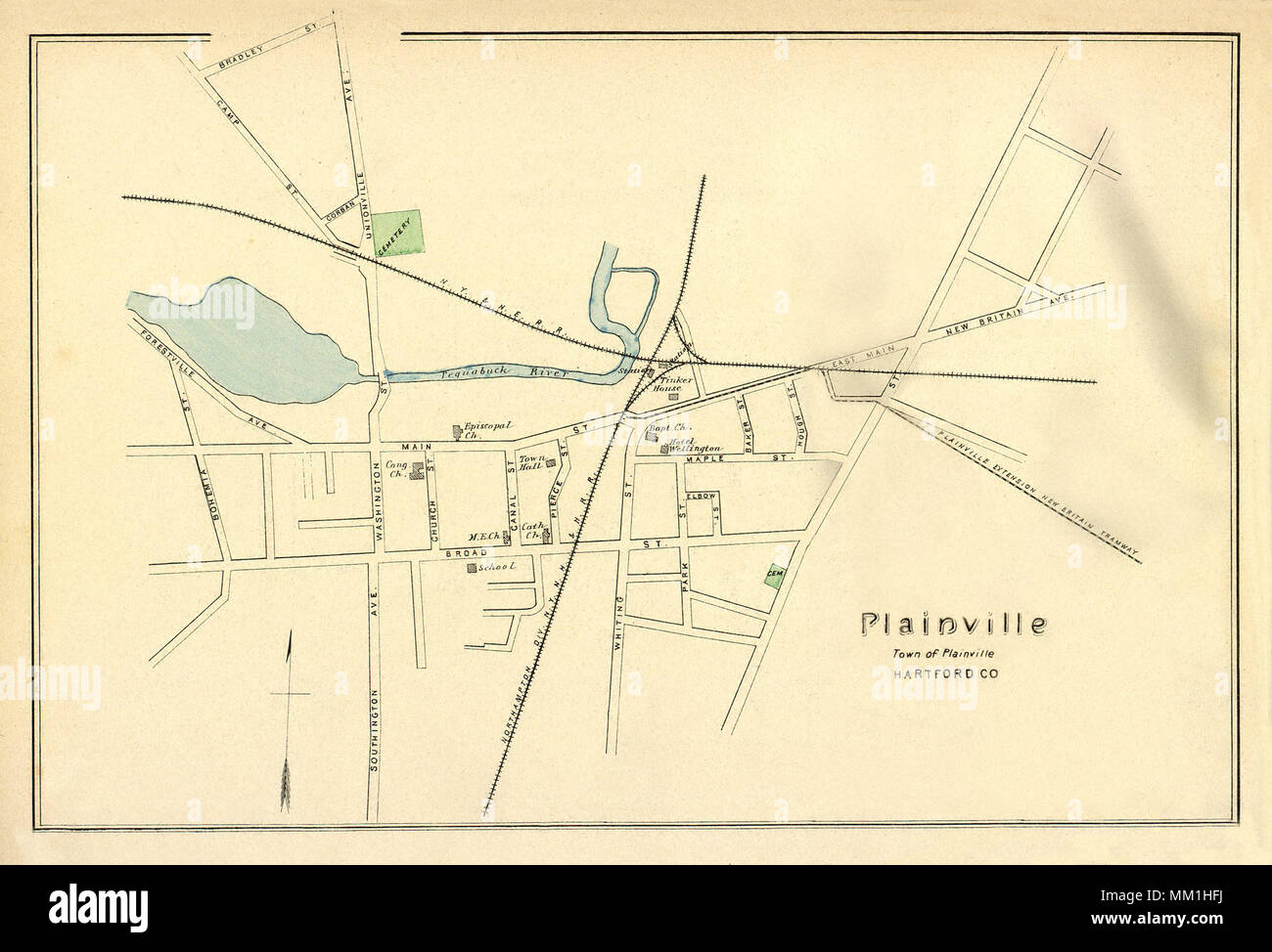 Map of Plainville. Plainville. 1893 Stock Photo Alamy