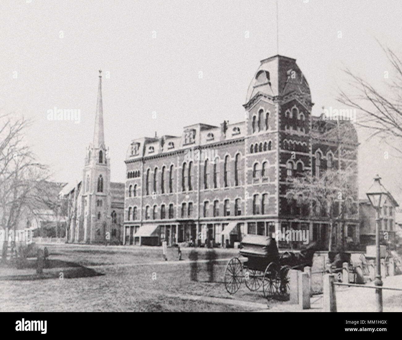 Old Town Hall on Atlantic Street. Stamford. 1880 Stock Photo Alamy