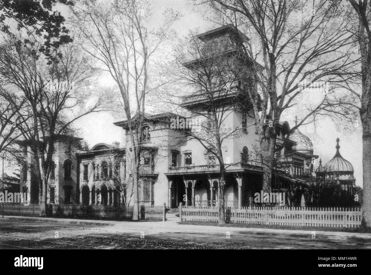 Residence of Colonel Colt. Hartford. 1893 Stock Photo