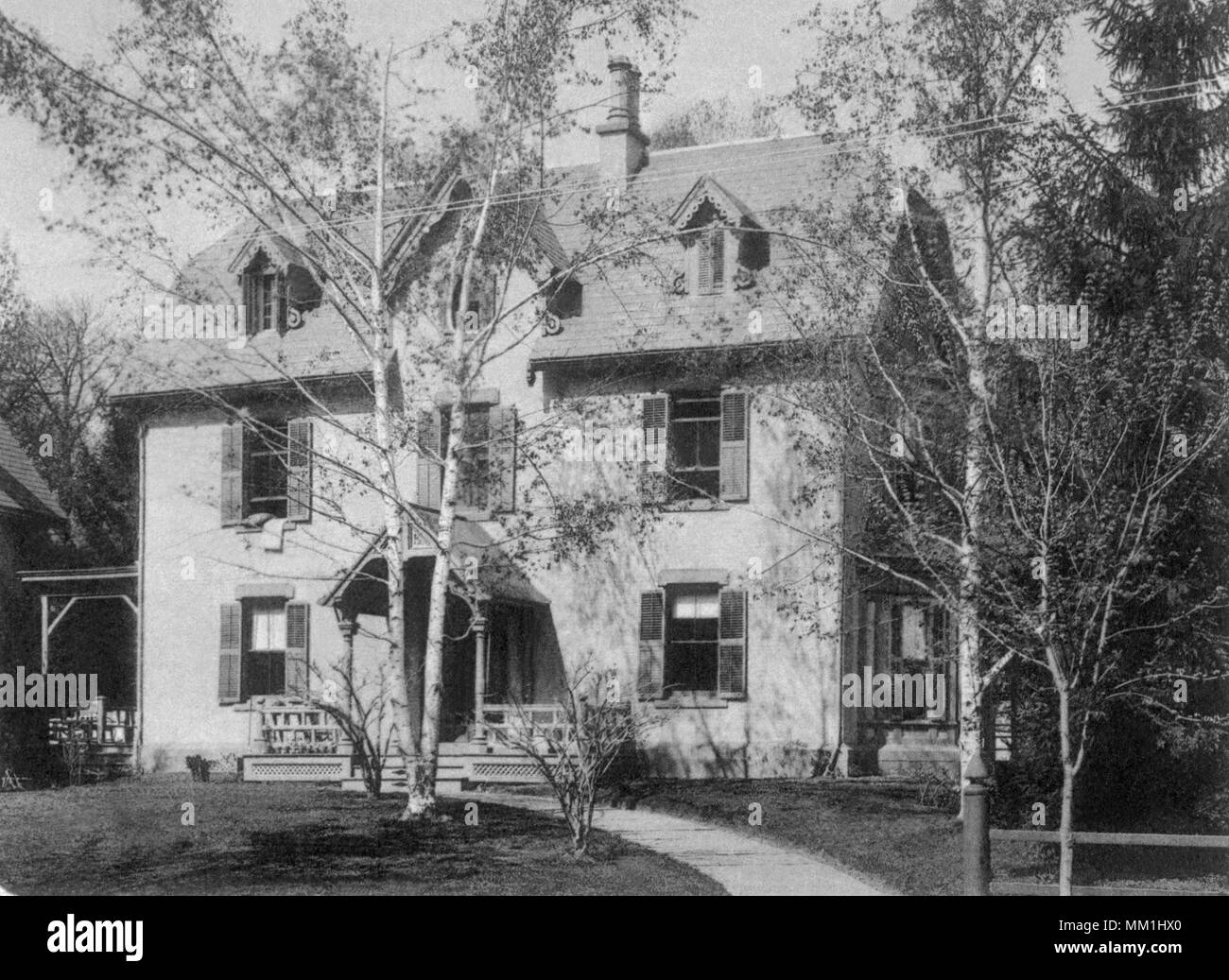 Residence of Harriet Beecher Stowe. Hartford. 1893 Stock Photo