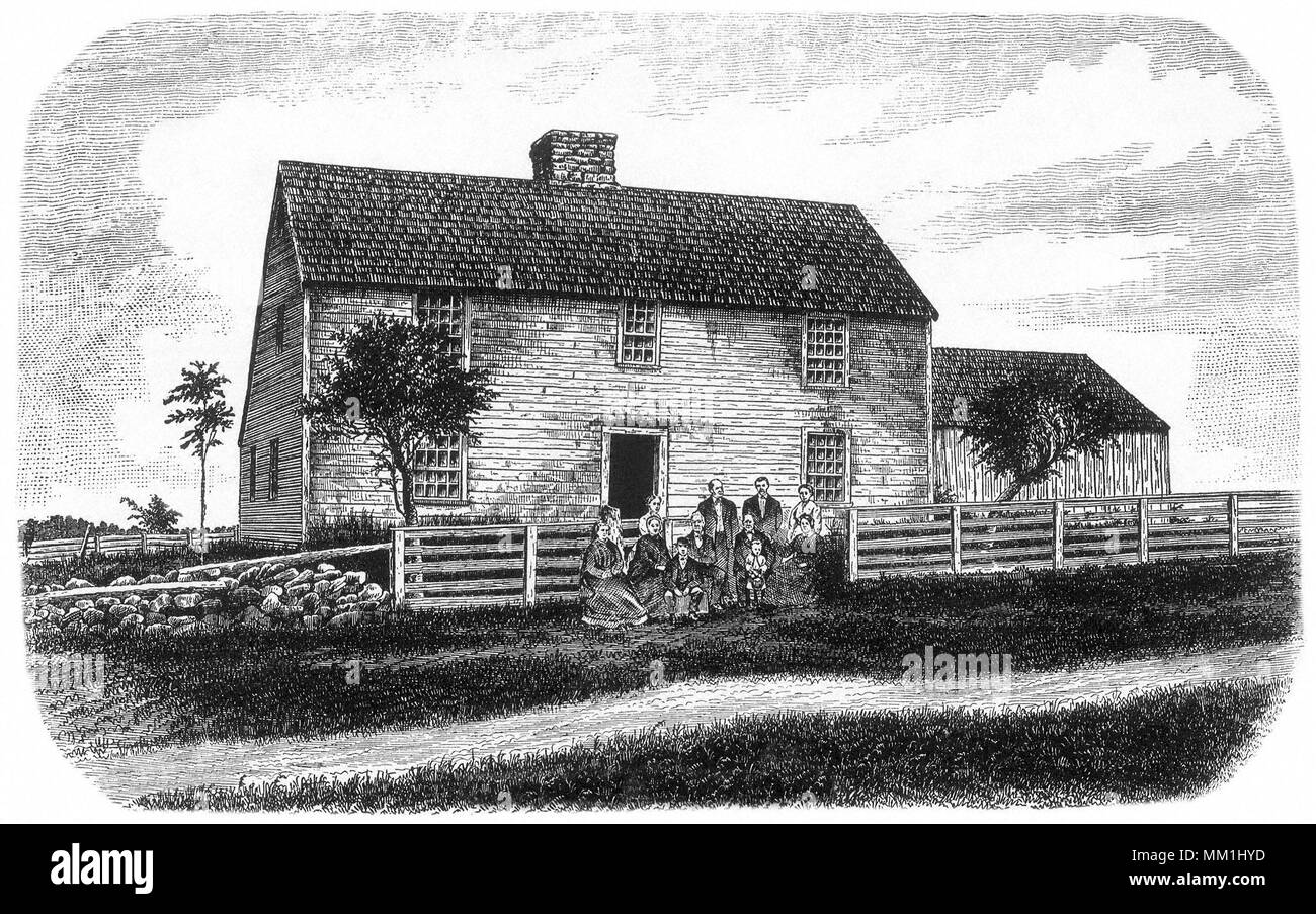 Fowler Homestead. Torrington. 1850 Stock Photo