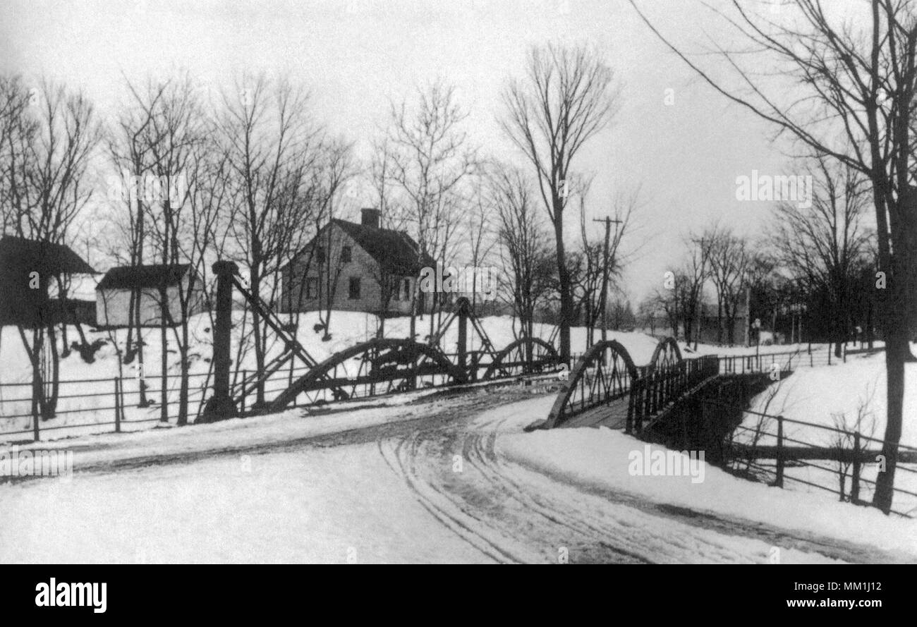 Iron Bridge over Quinnipiac River. North Haven. 1930 Stock Photo