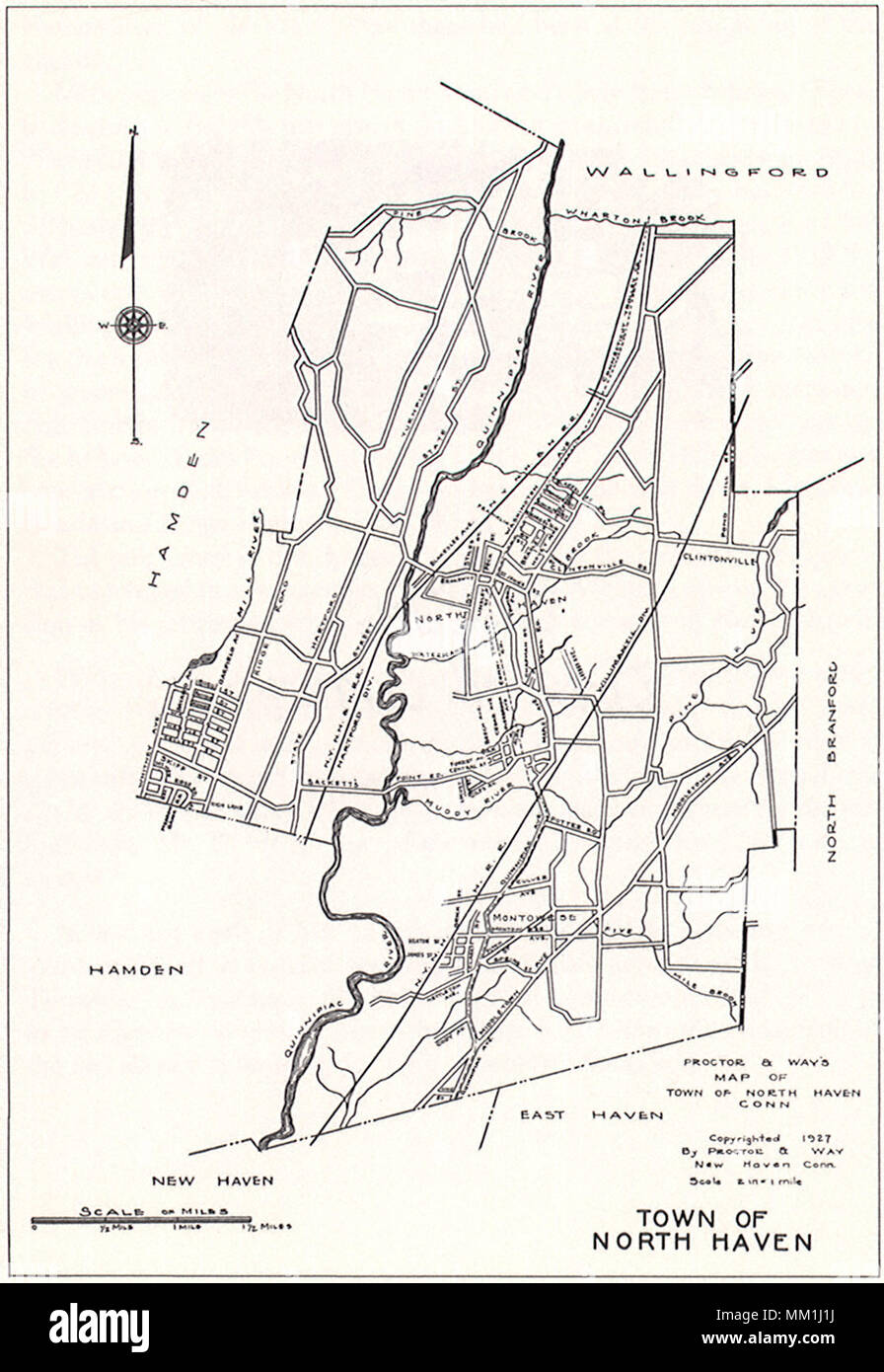 Map of North Haven.  1927 Stock Photo