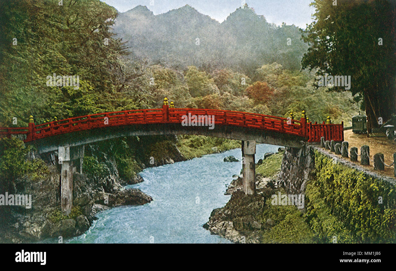 Sacred Bridge. Nikko. 1930 Stock Photo
