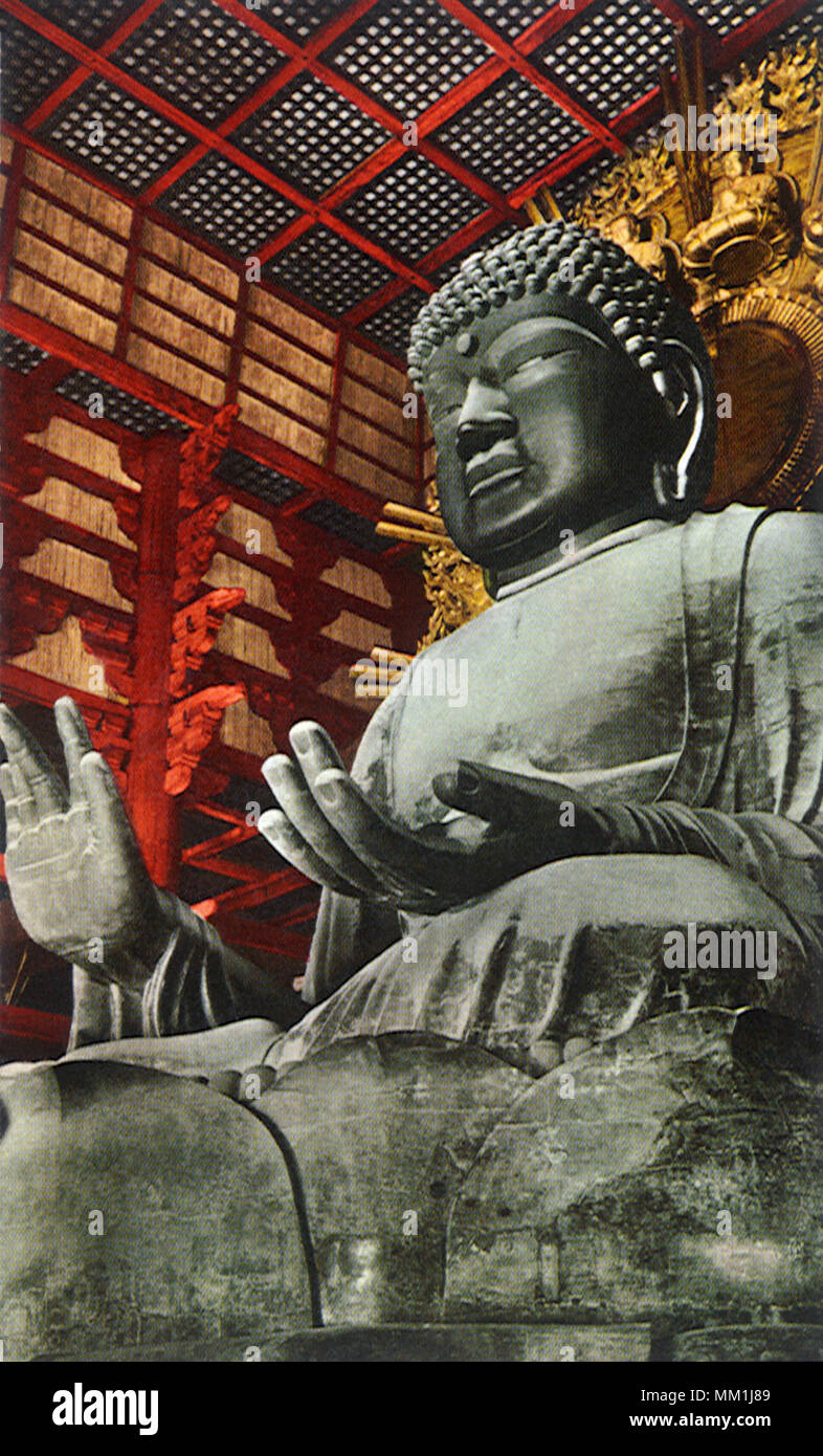 Great Buddha of Todaiji Temple in Nara. Nikko. 1950 Stock Photo