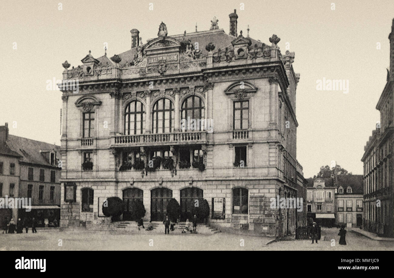 The Theater constructed 1882. Autun. 1900 Stock Photo
