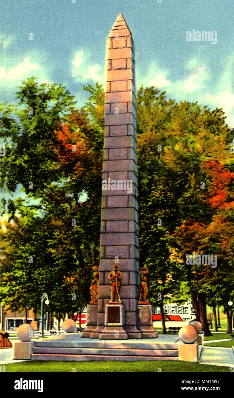 Soldiers Monument in Memorial Park. Danville. 1942 Stock Photo Alamy