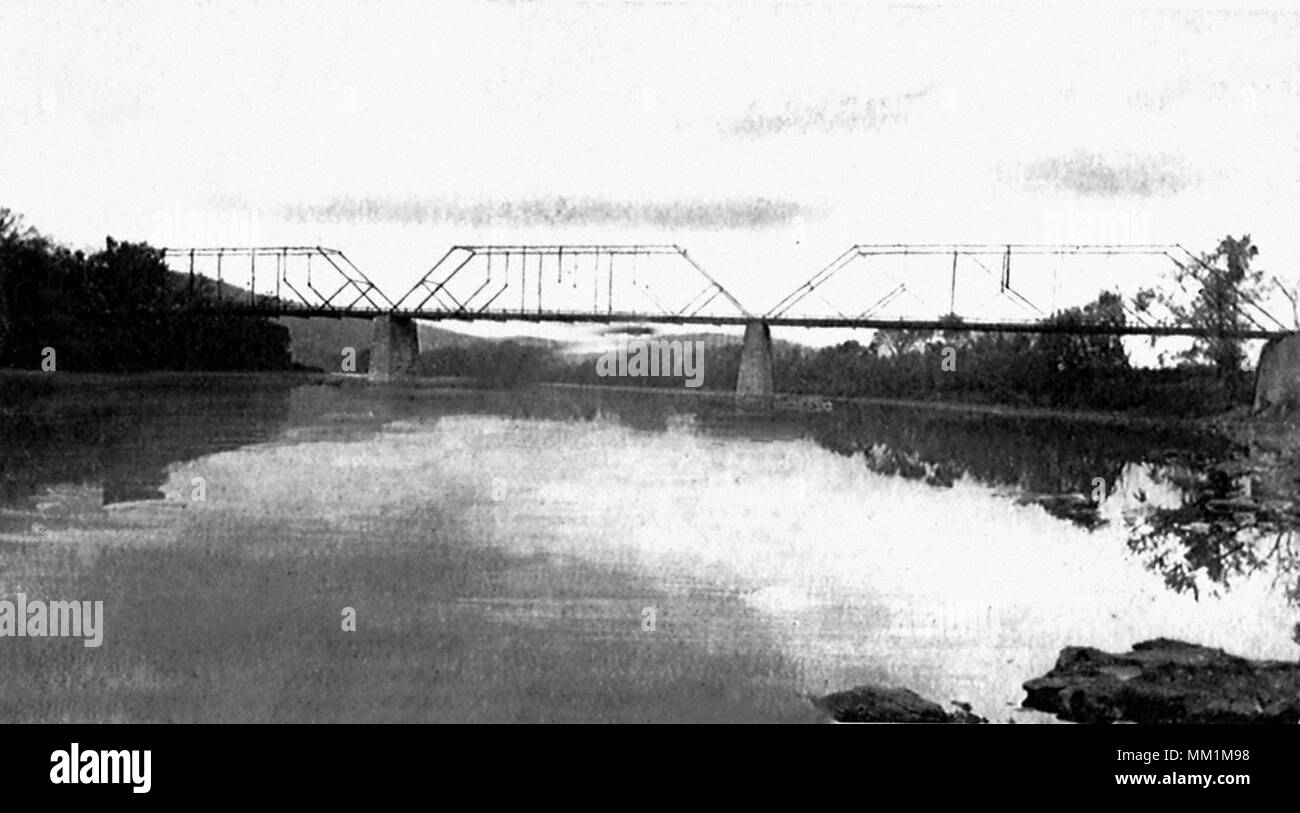 Bridge over Delaware River. Dingmans. 1908 Stock Photo
