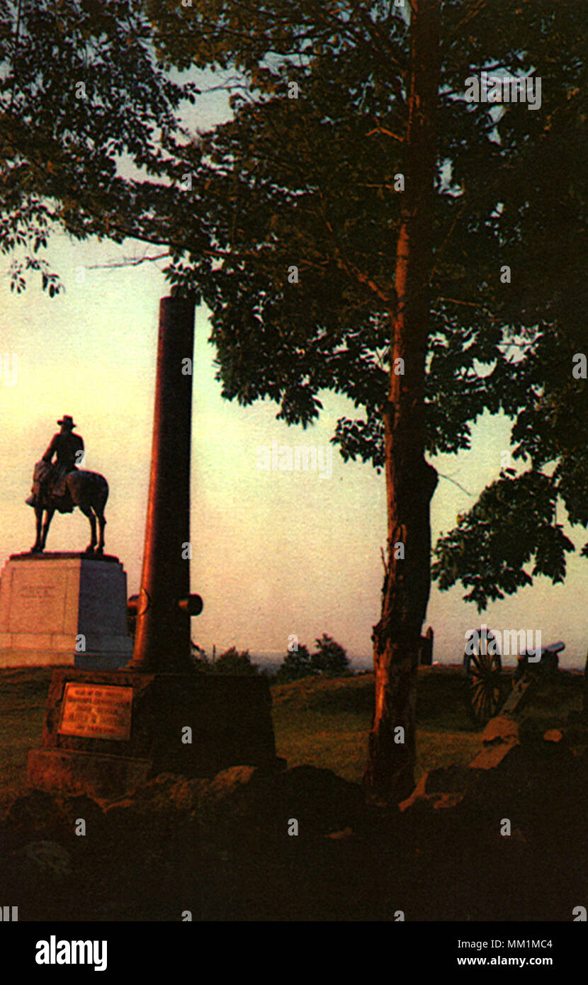 Statue of Maj. Gen. Oliver Howard. Gettysburg. 1955 Stock Photo