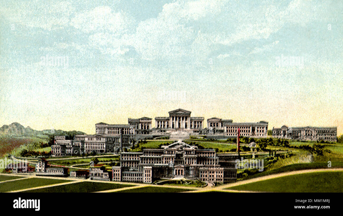 Proposed Buildings at University of Pittsburgh. 1912 Stock Photo