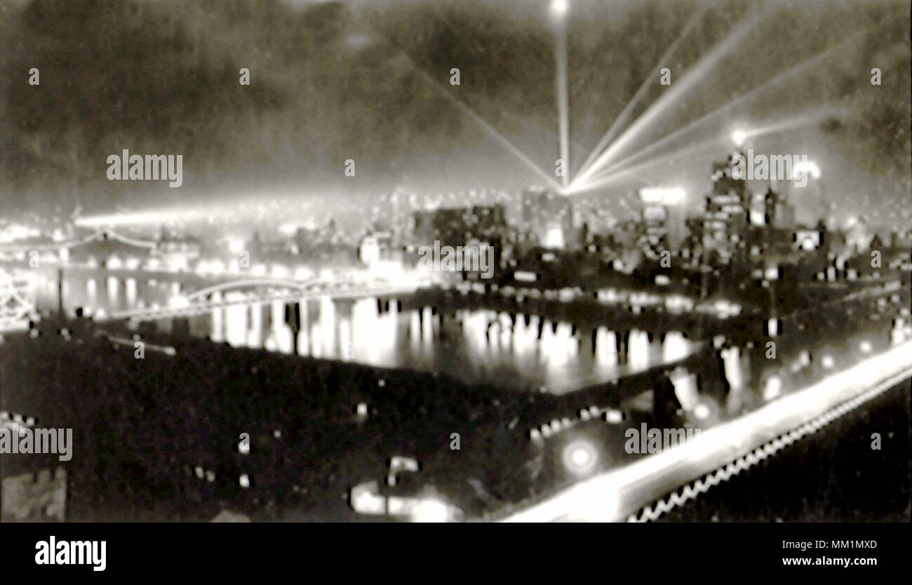 Pittsburgh at Night.  1930 Stock Photo
