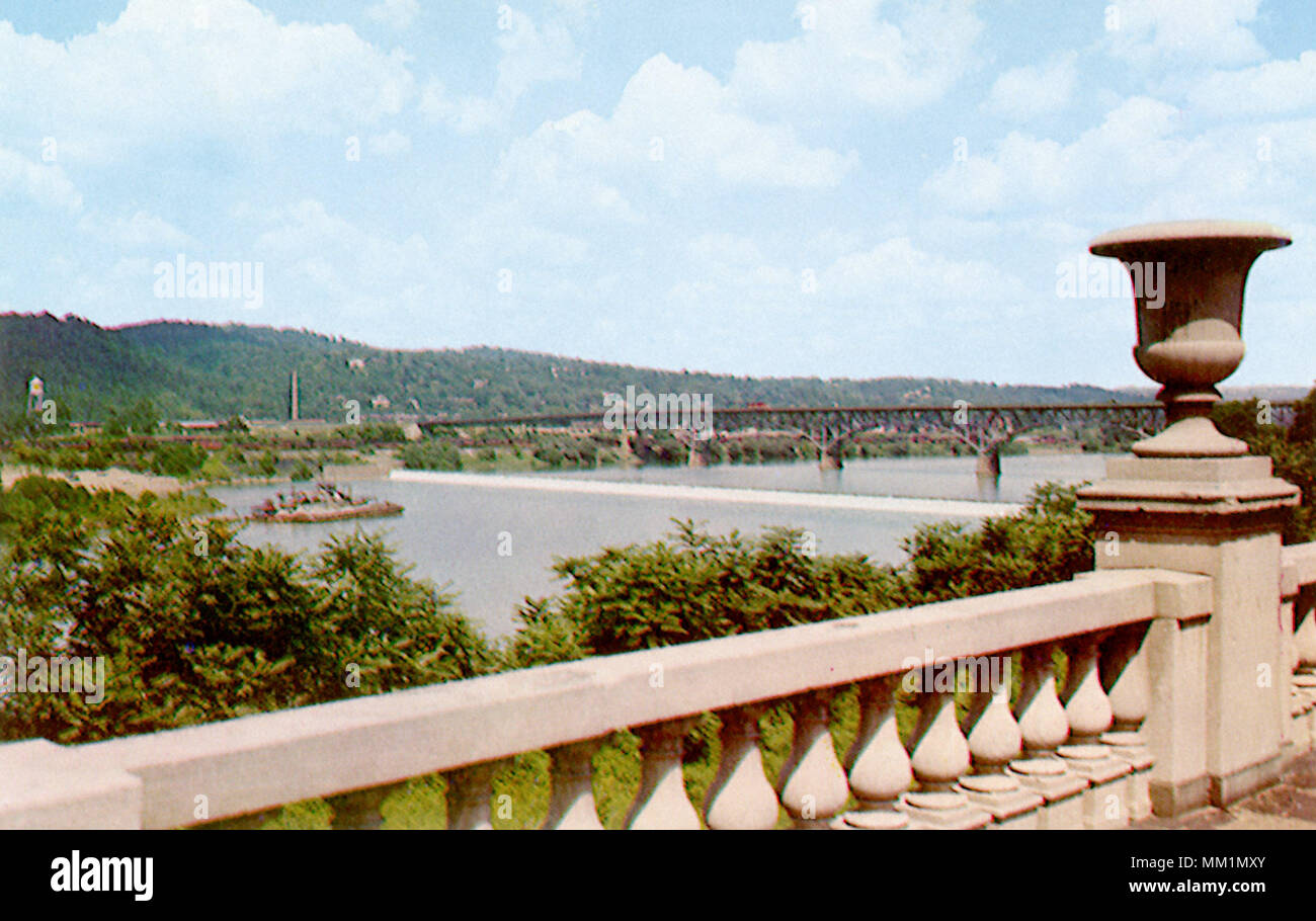 Allegheny River from Highland Park. Pittsburgh. 1955 Stock Photo