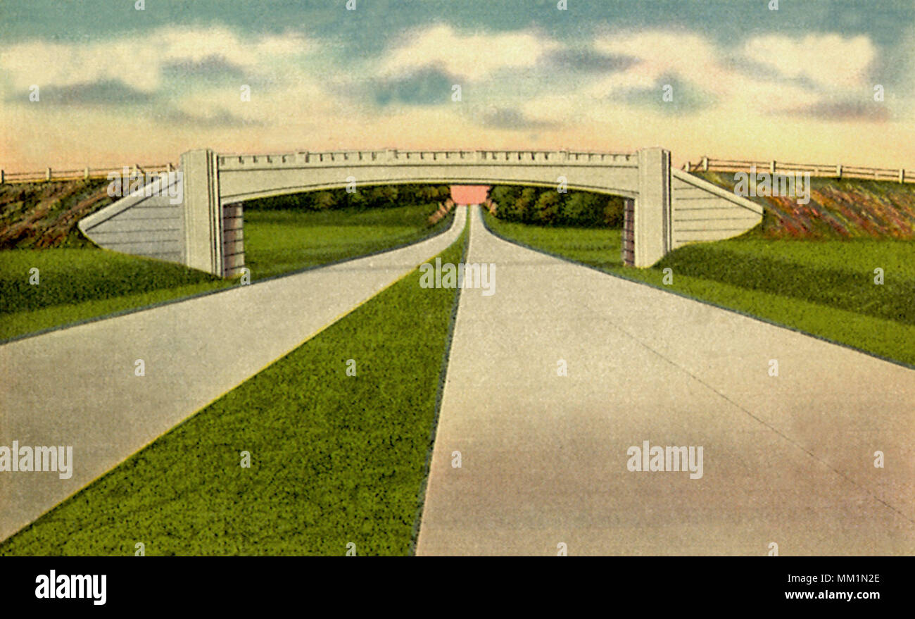 Dream Highway on Pennsylvania Turnpike. 1945 Stock Photo