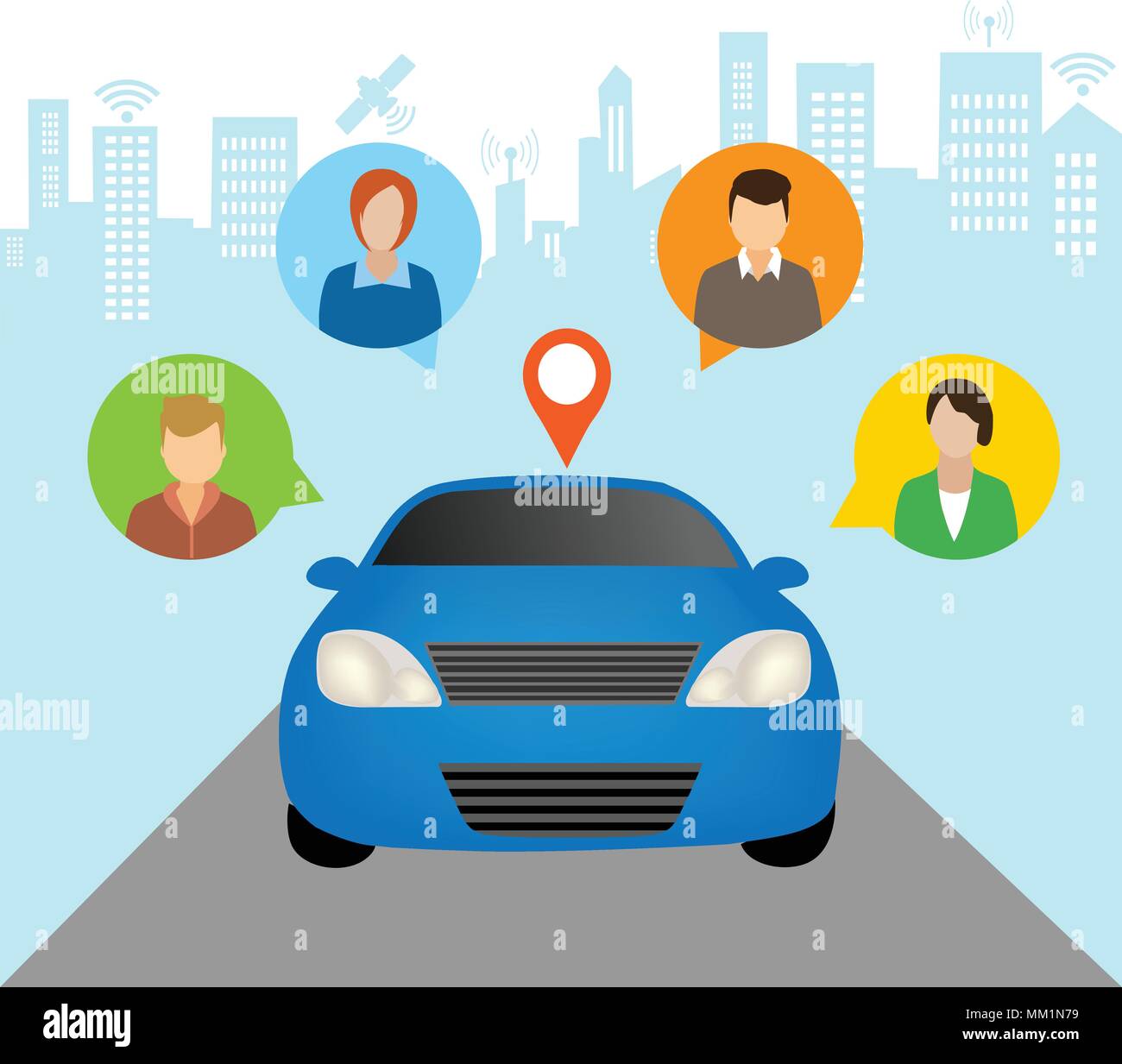 Car Sharing Concept.Social travel concept Stock Vector Image & Art Alamy