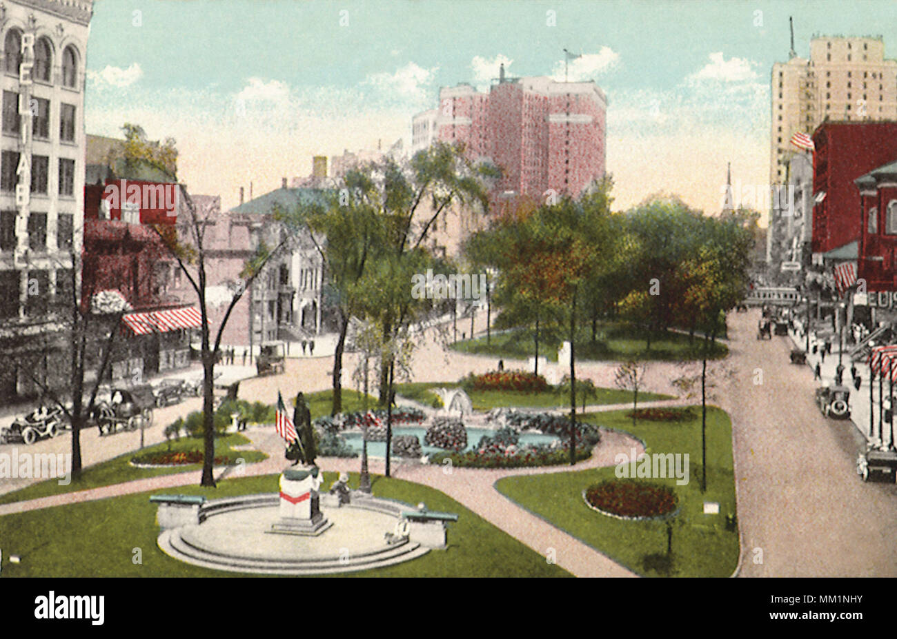 Washington Blvd. from Michigan Ave. Detroit. 1915 Stock Photo