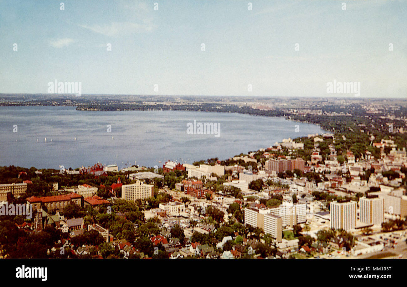 Aerial View of University of Wisconsin. Madison. 1960 Stock Photo