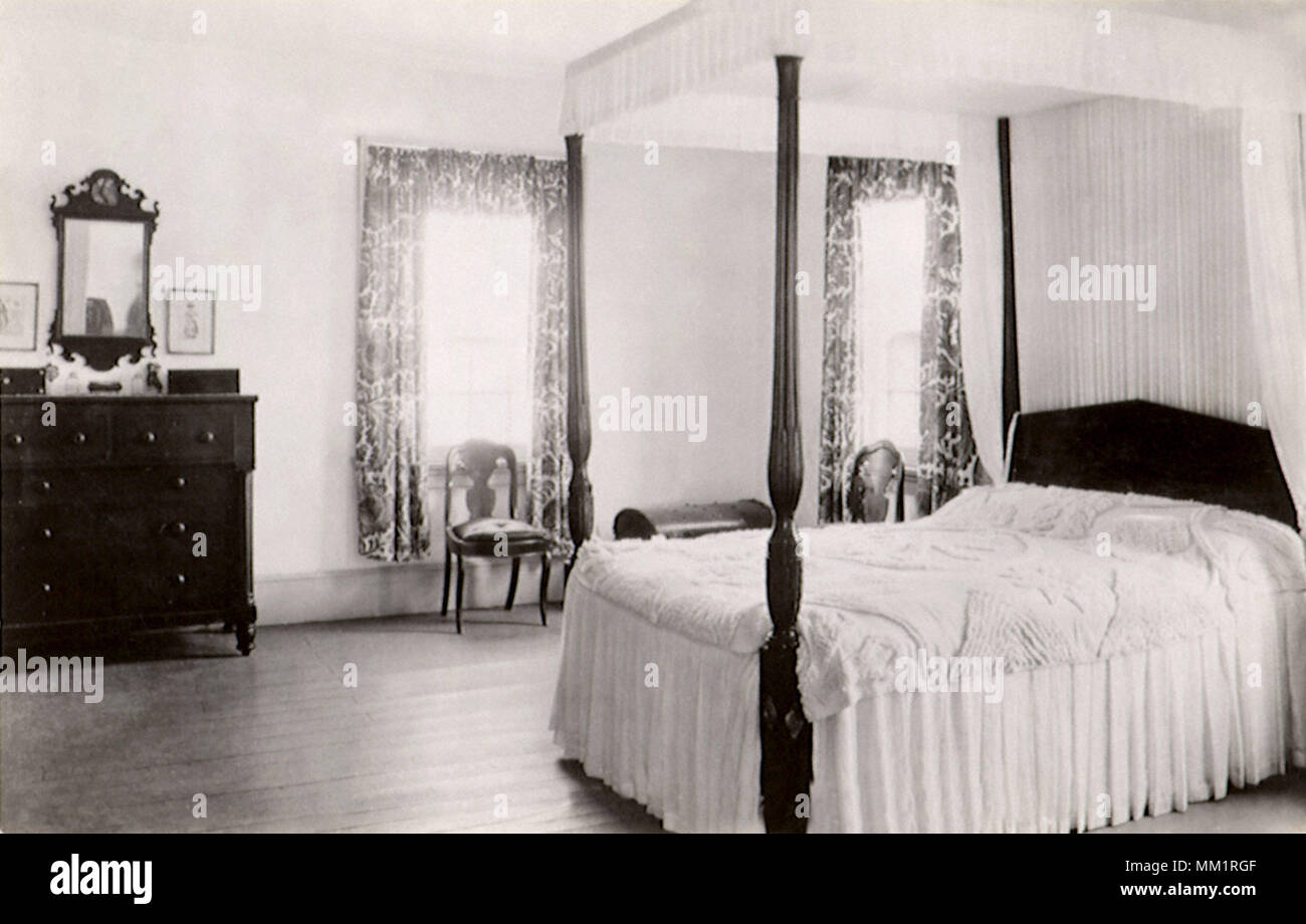 Bedroom at the Old Indian Agency House. Portage. 1930 Stock Photo