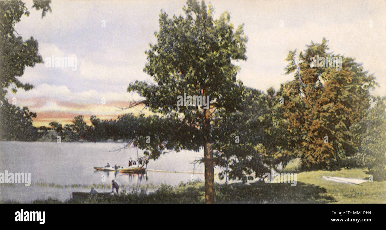 View of Powers Lake. 1904 Stock Photo Alamy