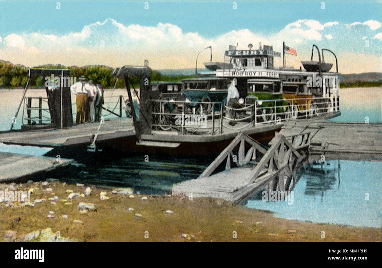 Ferry Boat Rob Roy 11. Prairie du Chien. 1920 Stock Photo