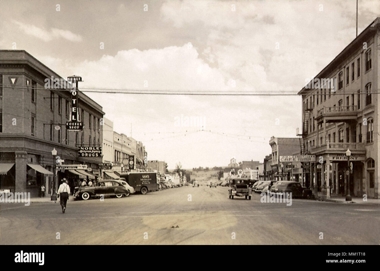 Main Street looking East. Lander. 1930 Stock Photo