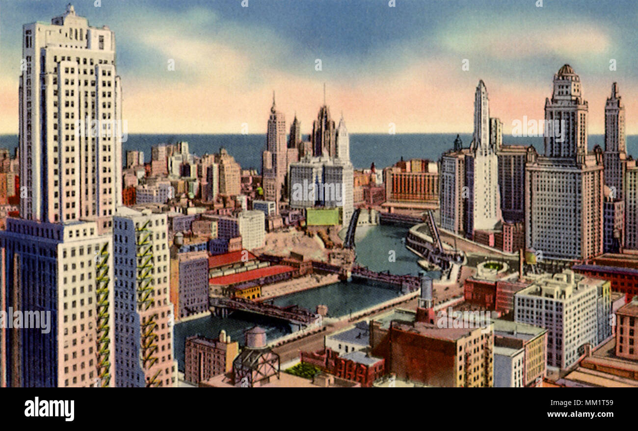 View of the Loop. Chicago. 1930 Stock Photo