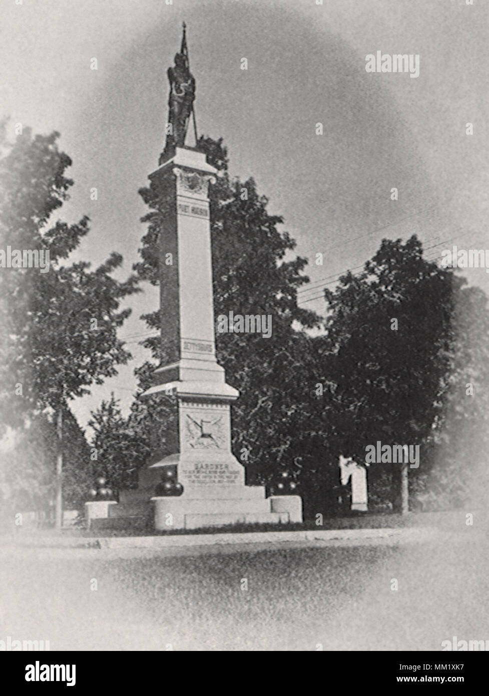 Soldiers' Monument. Gardner.  1895 Stock Photo