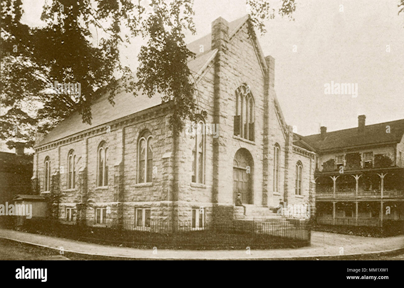 Masonic Temple. New London. 1901 Stock Photo