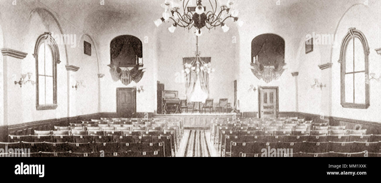 Lyric Hall Interior. New London. 1901 Stock Photo