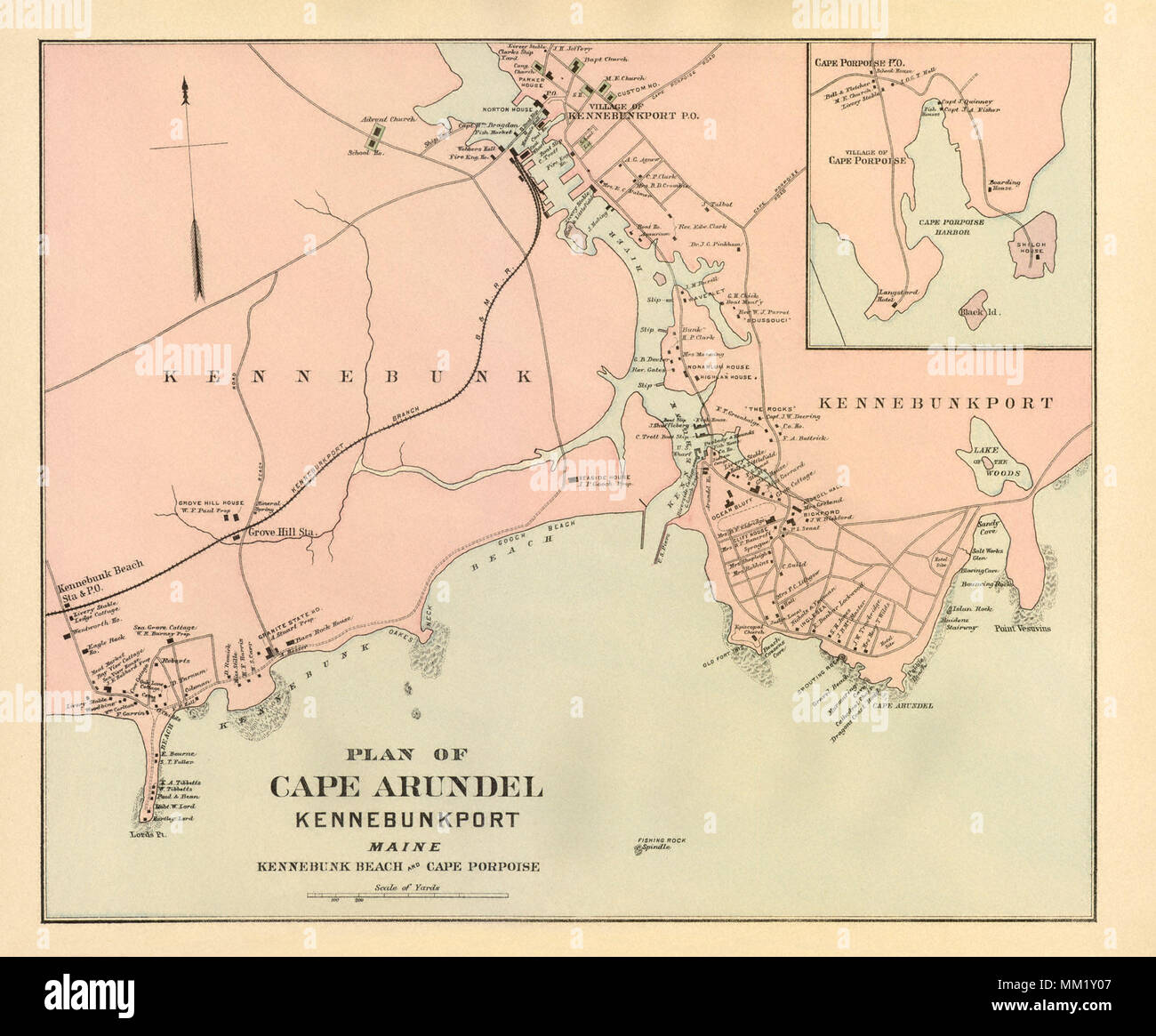 Map of Cape Arundel. Kennebunkport. 1890 Stock Photo Alamy