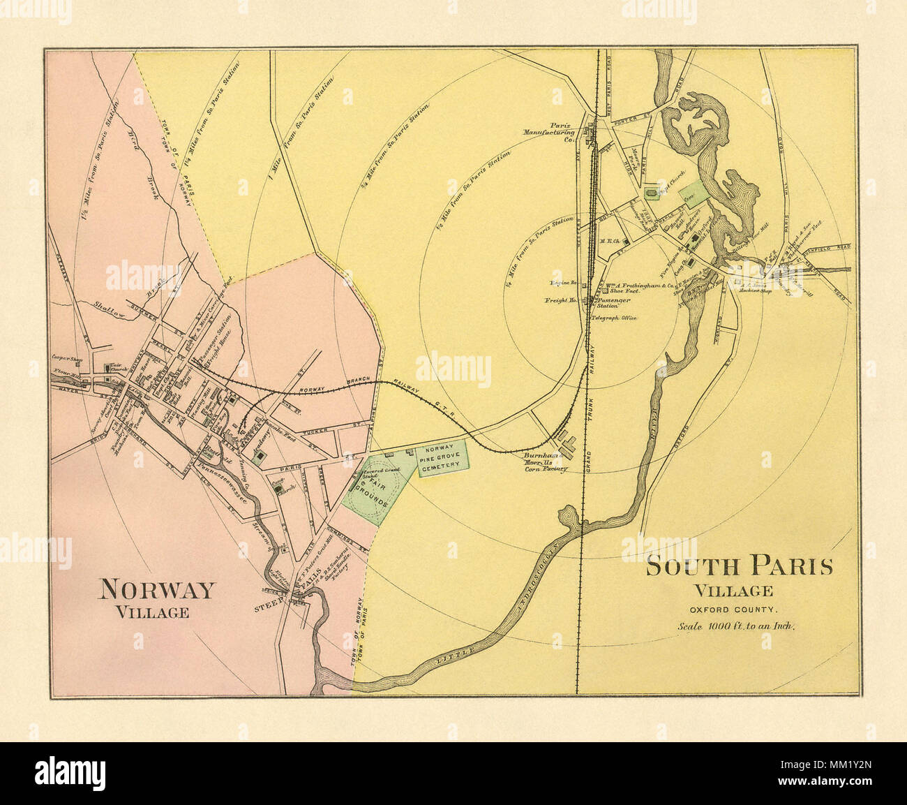 South paris maine map hires stock photography and images Alamy