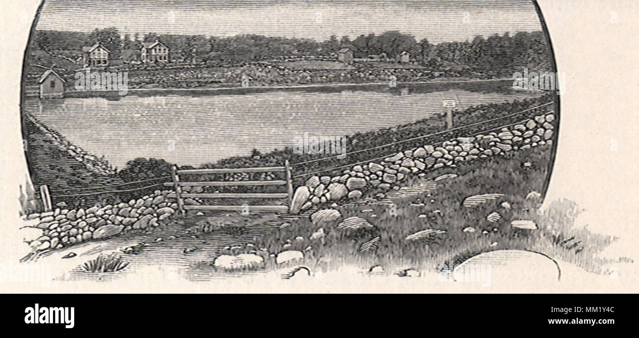 Cooke Street Reservoir. Waterbury. 1880 Stock Photo