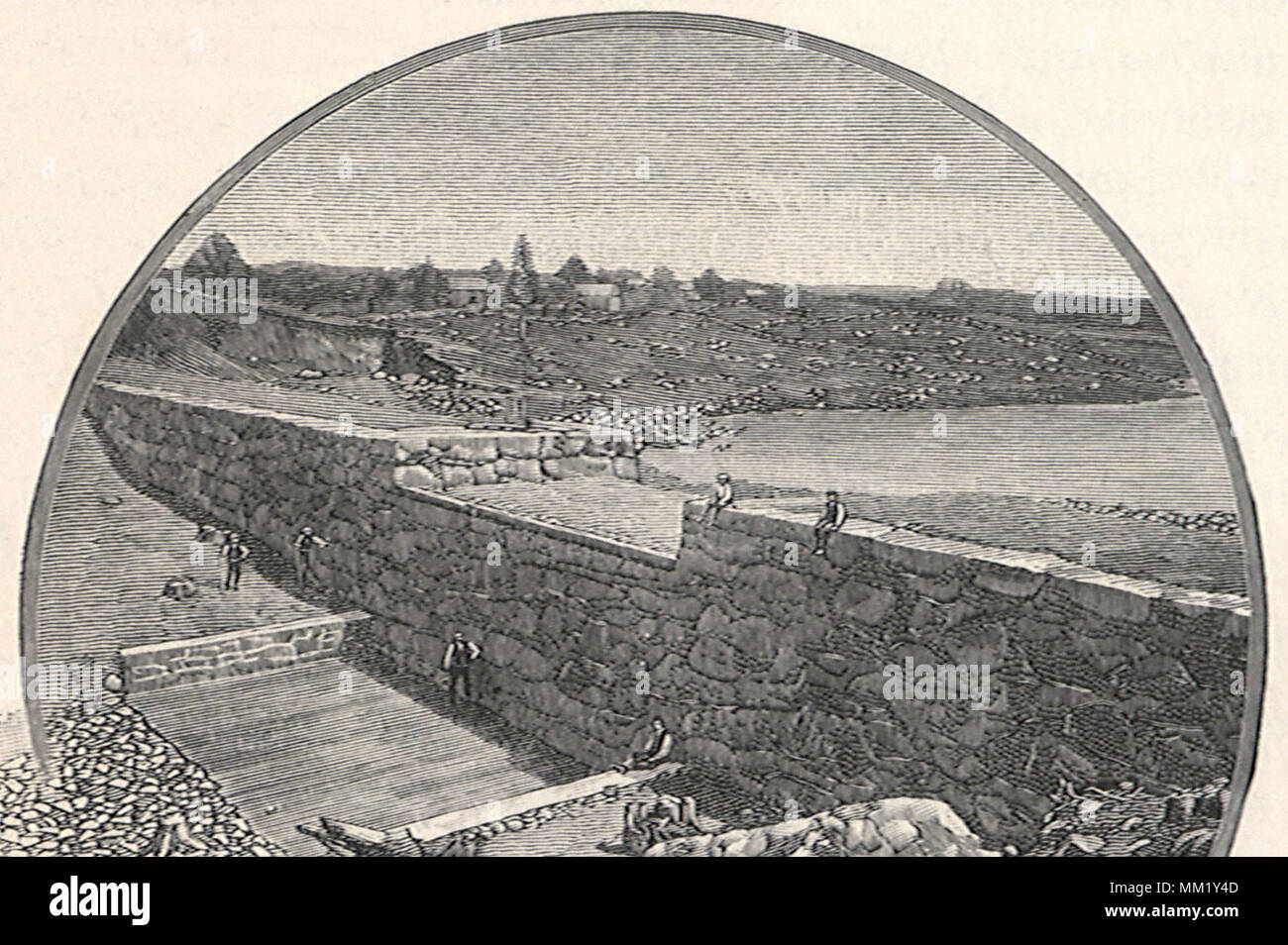 The Prospect Reservoir. Waterbury.1881 Stock Photo