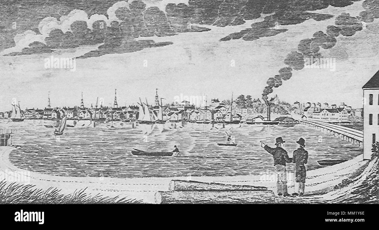 Bridgeport Harbor. Bridgeport. 1837 Stock Photo
