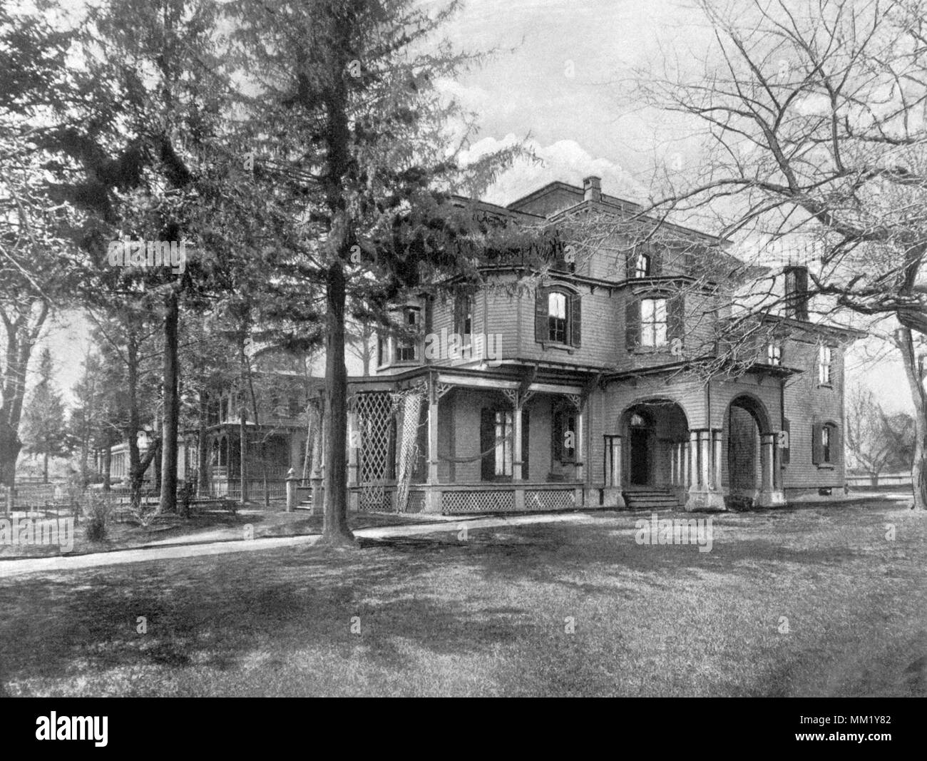 Residence of Hon. Samuel Fessenden. Stamford. 1892 Stock Photo