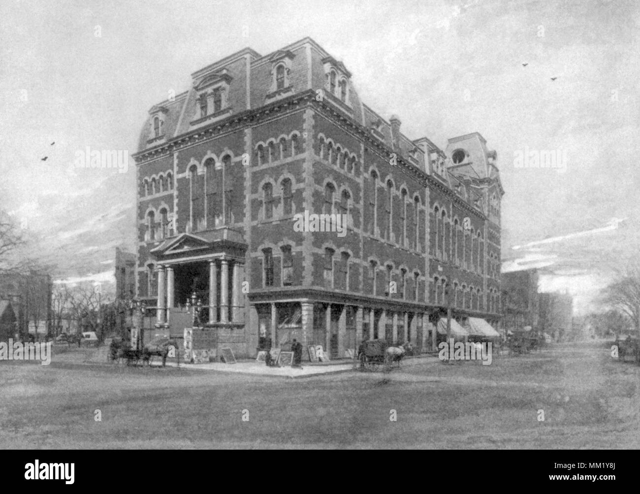 South View of the Town Hall. Stamford. 1892 Stock Photo
