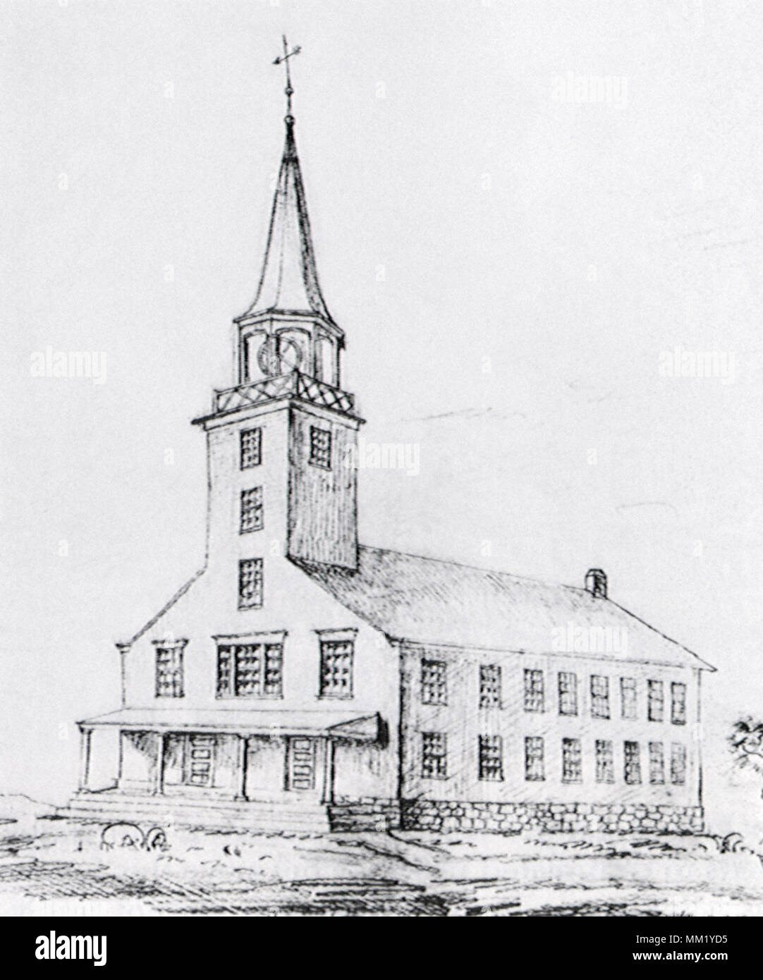 Congregational Church. Norwalk. 1790 Stock Photo