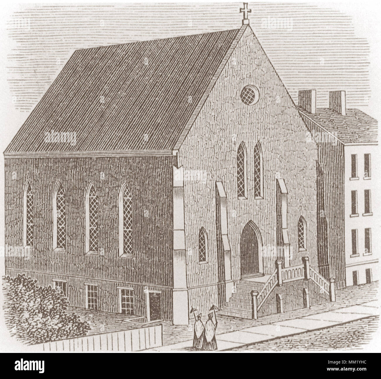 Saint Paul's Episcopal Church. Hartford. 1880 Stock Photo