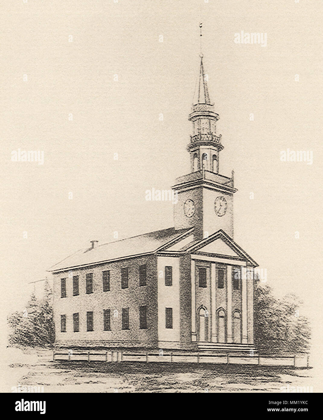 The First Church of Christ. New Britain. 1822 Stock Photo