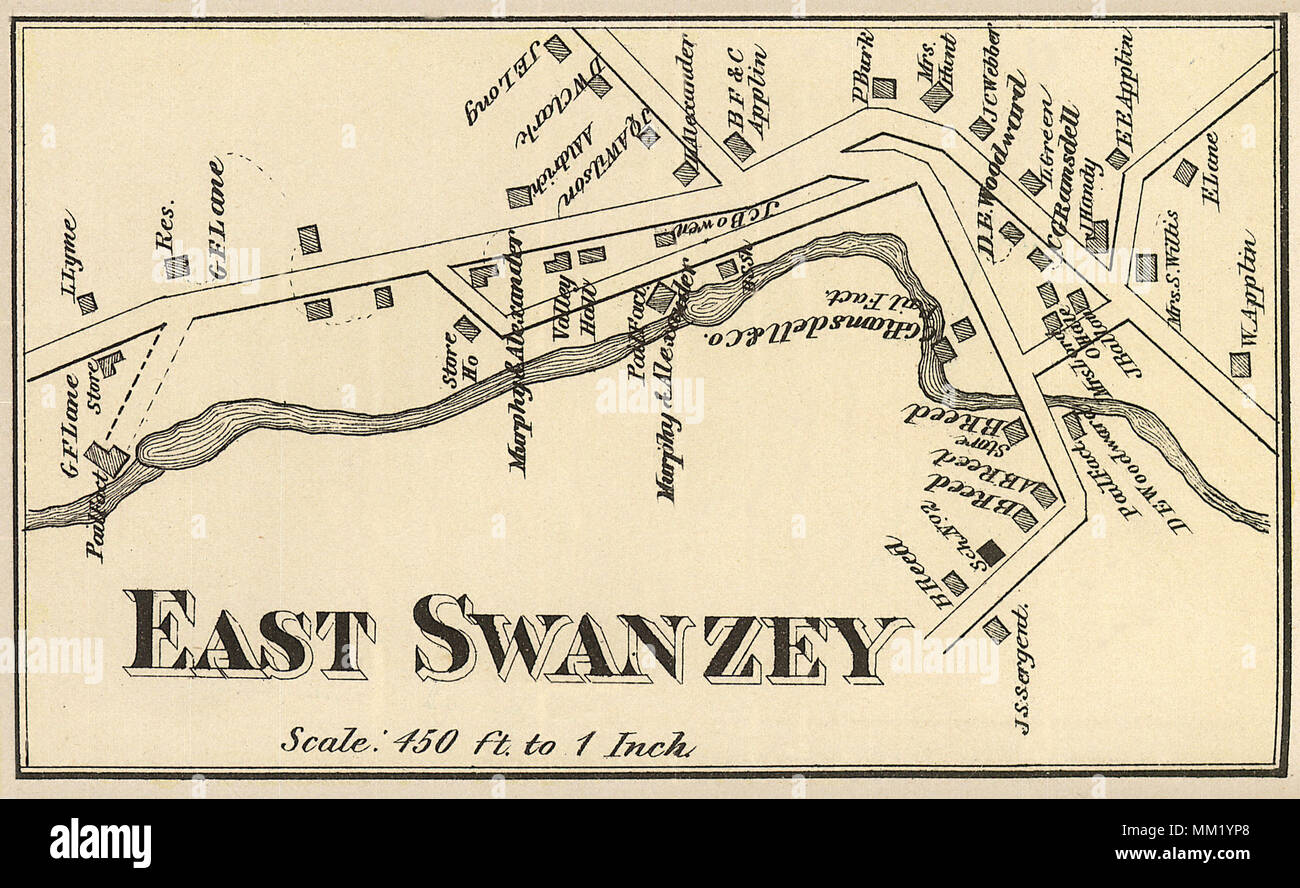 Map of East Swanzey. Swanzey. 1877 Stock Photo Alamy