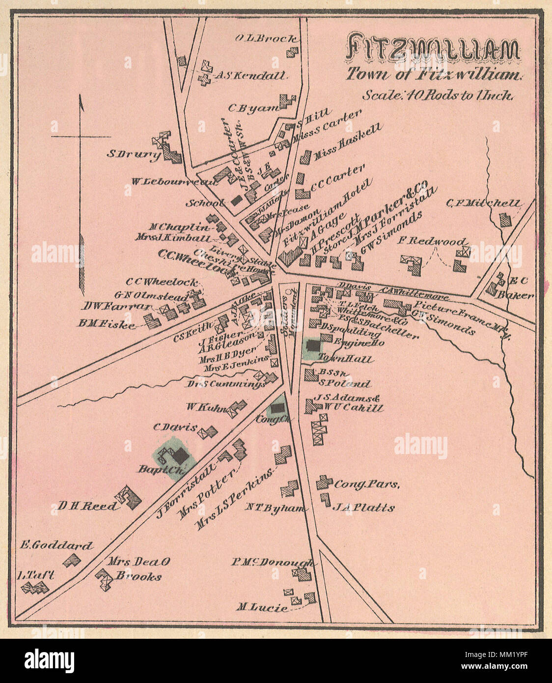 Map Of Fitzwilliam 1877 MM1YPF 