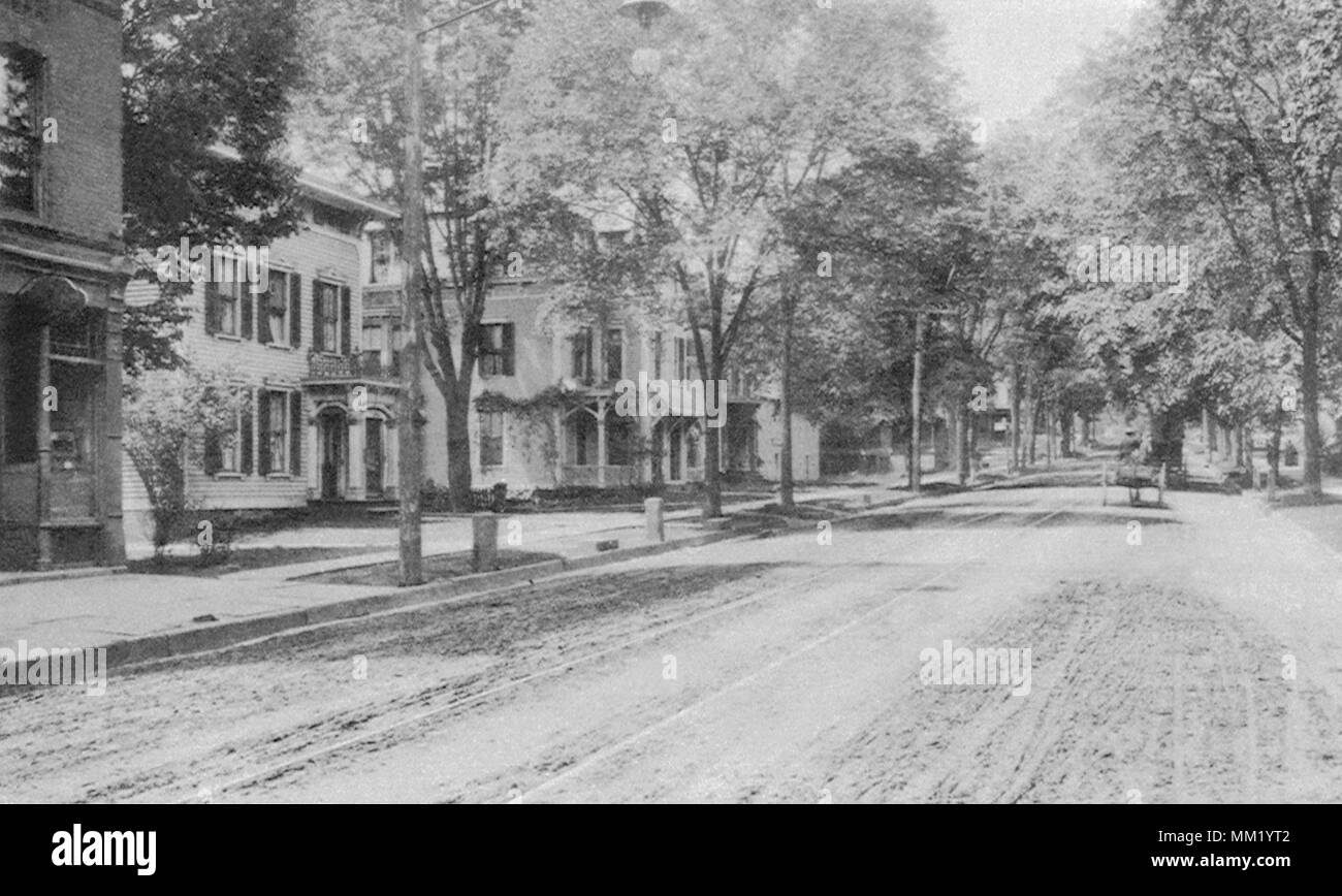 West Main Street Looking West. New Britain. 1900 Stock Photo